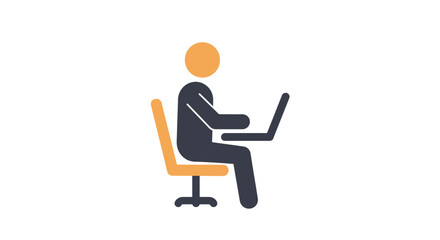 Stylized Person Seated in a Modern Chair Icon