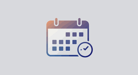 Abstract Calendar Icon with Soft Hues and Geometric Design
