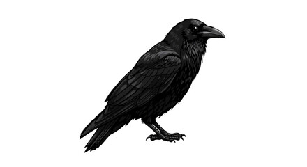 Ravens Wing Detailed Illustration of Black Feathers