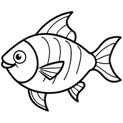 Sleek One Line Piranha Vector Illustration