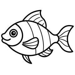 Sleek One Line Piranha Vector Illustration