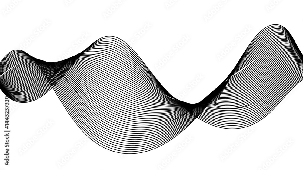 Sticker thin wavy line abstract background. wavy line horizontal divider outline minimalist background. abst