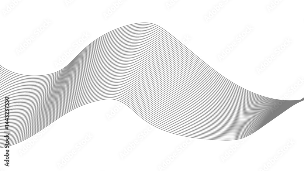 Poster thin wavy line abstract background. wavy line horizontal divider outline minimalist background. abst