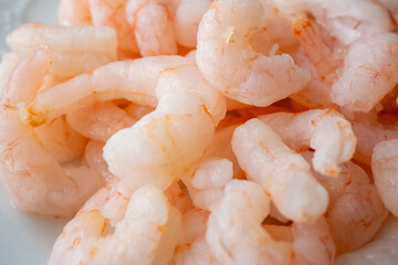 shrimps on the market close up