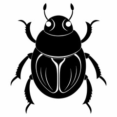 Simple Dung Beetle Outline Vector Design