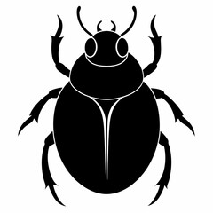 Simple Dung Beetle Outline Vector Design