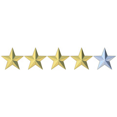Fototapeta premium Stars, 3d illustration isolated on white background