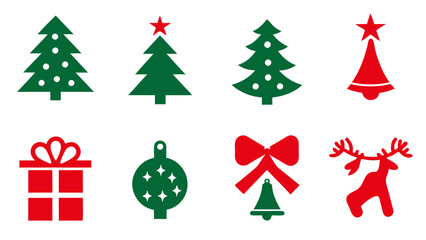 set of christmas xmas ornament decoration vector