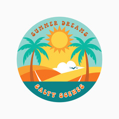 Summer Retro Vintage T-Shirt Design 

