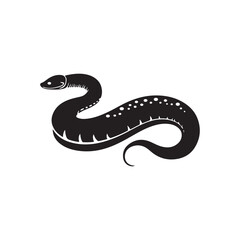 Black silhouette anaconda snack icon.