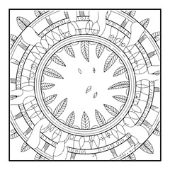 Naklejka premium Simple Mandala Coloring Pages For Kids