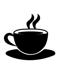 Coffee clip art design on plain white transparent isolated background for card, shirt, hoodie, sweatshirt, apparel, card, tag, mug, icon, poster or badge