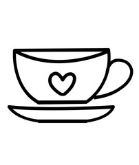 Coffee clip art design on plain white transparent isolated background for card, shirt, hoodie, sweatshirt, apparel, card, tag, mug, icon, poster or badge