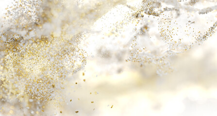 Abstract background with gold and white particles. Perfect for luxury, elegance, and celebration themes.