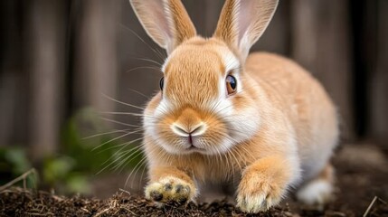 Fototapeta premium Rabbit jump energy Concept, Rabbit Jump Energy Concept, Close-up Shot of Rabbit's Paws Pushing Off Ground in Natural Setting