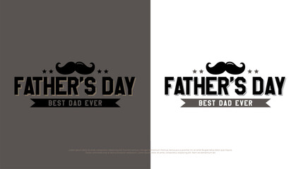 Typography logo design for Happy Father's Day with old vintage style