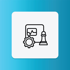 Gear and chess piece, representing strategic thinking in content creation.