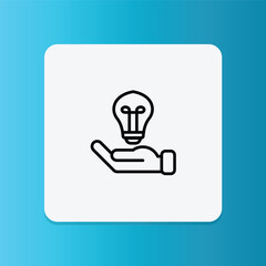 Hand holding a lightbulb, representing offering creative solutions or ideas.