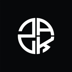 ZAK logo ZAK icon ZAK vector ZAK monogram ZAK letter ZAK minimalist ZAK triangle ZAK flat Unique modern flat abstract logo design.
