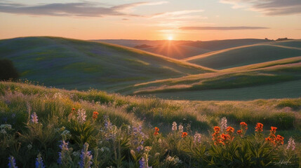 Fototapeta premium sunset in the mountains