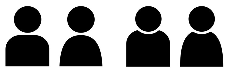 人・人物・マイページのイラストアイコンマーク