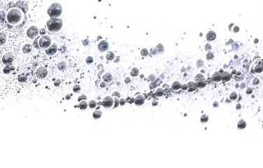 Abstract background of silver bubbles floating in water. Perfect for cosmetic or spa products.