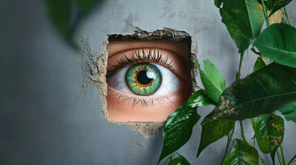 Distorted Eye Observes Through Keyhole Enhancing Fear and Terror in Intimate Spaces
