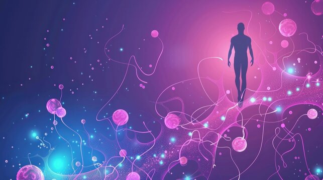 Conceptual image of hormonal changes in aging man with low testosterone level