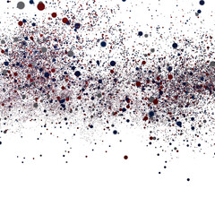 Abstract Red Blue Grey Dots Scattered Background