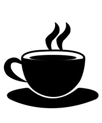 Coffee clip art design on plain white transparent isolated background for card, shirt, hoodie, sweatshirt, apparel, card, tag, mug, icon, poster or badge