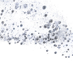 Abstract background of silver bubbles rising in water. Perfect for cosmetics or spa.