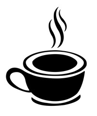 Coffee clip art design on plain white transparent isolated background for card, shirt, hoodie, sweatshirt, apparel, card, tag, mug, icon, poster or badge