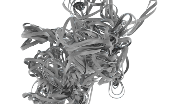 Abstract Gray Tangled Ribbons