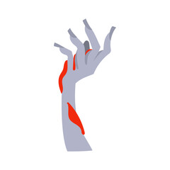 Creepy zombie hand reaching out covered in blood