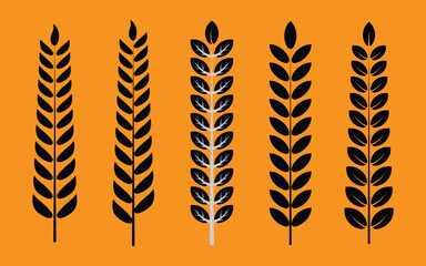 Black leaf design on orange background
