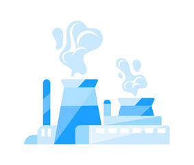 Nuclear power plant emitting steam into atmosphere