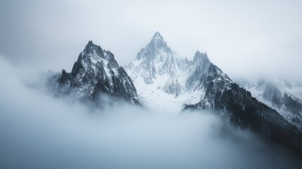 Obraz premium Chamonix Montblanc has amazing mountain views. The Alps have snow and glaciers above the green valley in France. Beautiful scenery in the summer. 