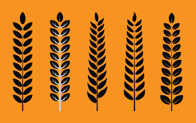 Black leaf design on orange background