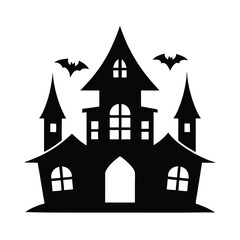 Halloween Haunted House Icon Vector Illustration