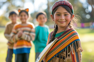 A diverse group of children from different ethnic backgrounds come together to enjoy a game of cricket at park, fostering friendship and promoting outdoor activities during their holiday vacation