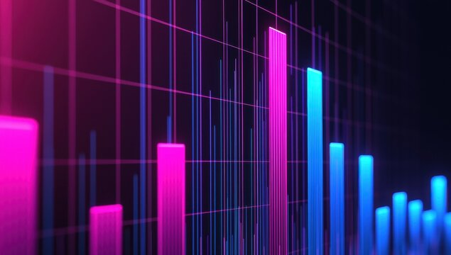 Colorful Digital Graphs Representing Data Trends and Insights