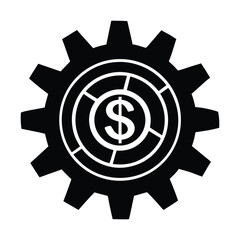 Abstract finance gearwheel on white background