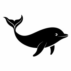 Whale Vector in Black Silhouette