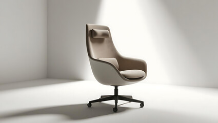 Fototapeta premium Modern Swivel Chair in Minimalist Setting