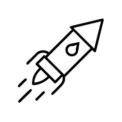 Obraz premium Rocket launching with flames in a minimalistic style 