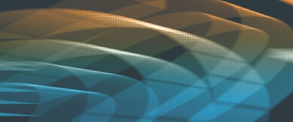 .blue and orange abstract wave background with motion blur and halftone overlay