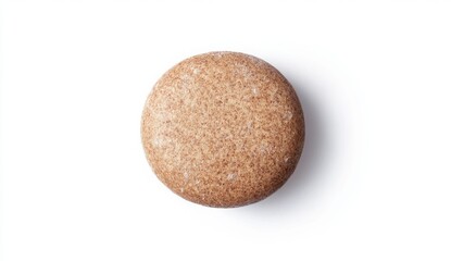 Fototapeta premium Overhead View of a Round Brown Cookie with Gold Sprinkles on a White Background