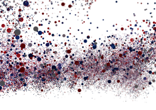 Abstract Red Blue Gray Particle Burst Background