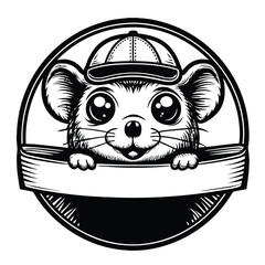 A mouse vector art silhouette