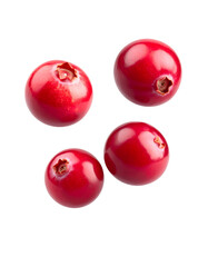 Cranberries Floating on White Background